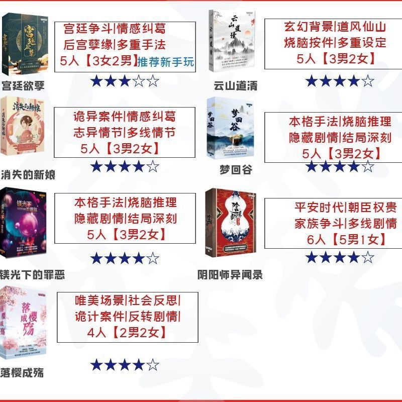 桌游謀殺之謎劇本k的游戲殺推理偵探聚會團建望雀游輪迷影瘋人塔 蝦皮購物