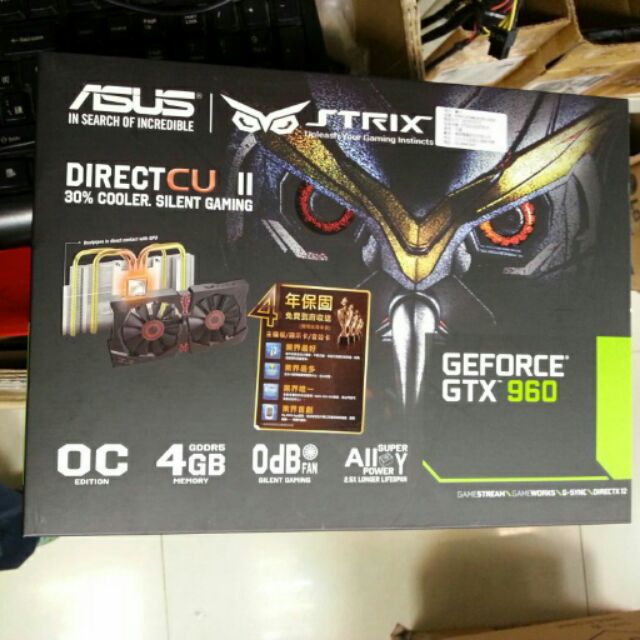 Asus 顯示卡 STRIX GTX 960 4G  STRIX-GTX960-DC2OC-4GD5