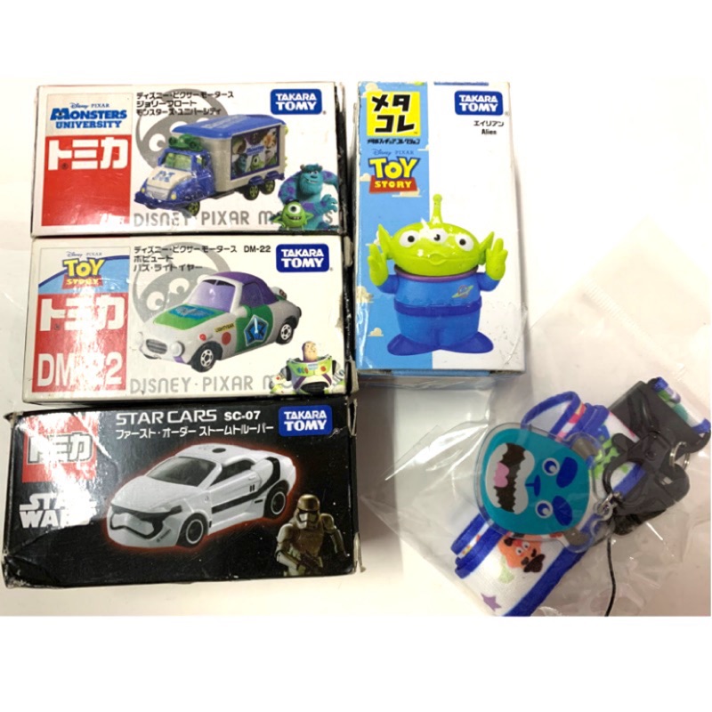 全新多美 tomica 玩具總動員-毛怪/大眼怪/三眼怪+星際大戰-暴風兵合金車+毛怪壓克力手機吊繩