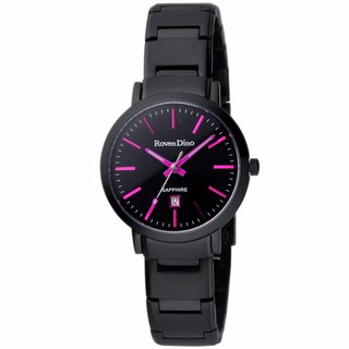 Roven Dino羅梵迪諾 色彩抉擇時尚日期腕錶 桃紫字 小。