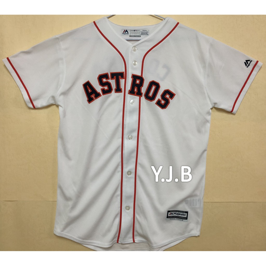 MLB 美國職棒大聯盟 休士頓太空人隊 白色 棒球衣 青年版 Majestic Houston Astros