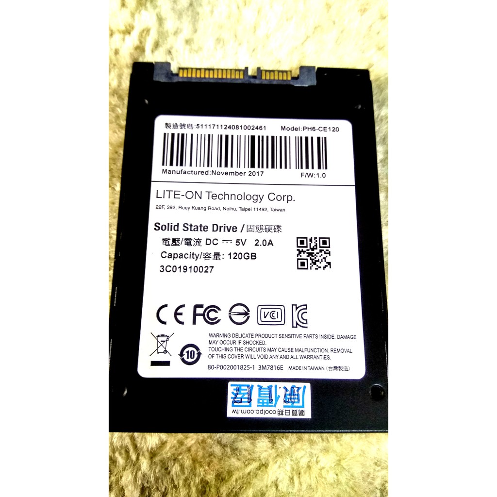 LITEON MU3 PH6 120G SSD 固態硬碟