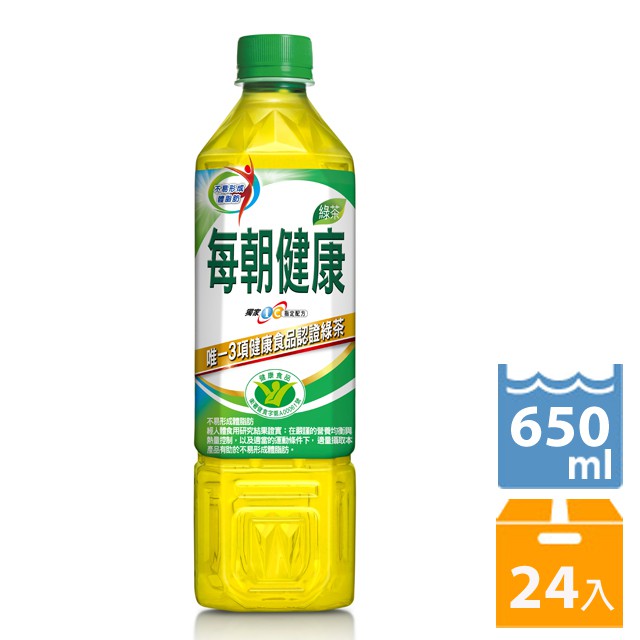 每朝健康無糖綠茶650cc(24瓶)/箱(舊台南市一箱外送540元)(此商品沒有宅配外縣市)(賣家親送)(自取520元)