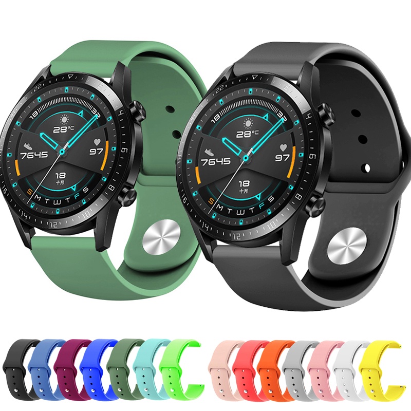 華為運動矽膠軟錶帶華為手錶3 3 Pro GT2e GT2 Pro GT2 GT3 42/46mm 智能手錶運動防水錶帶