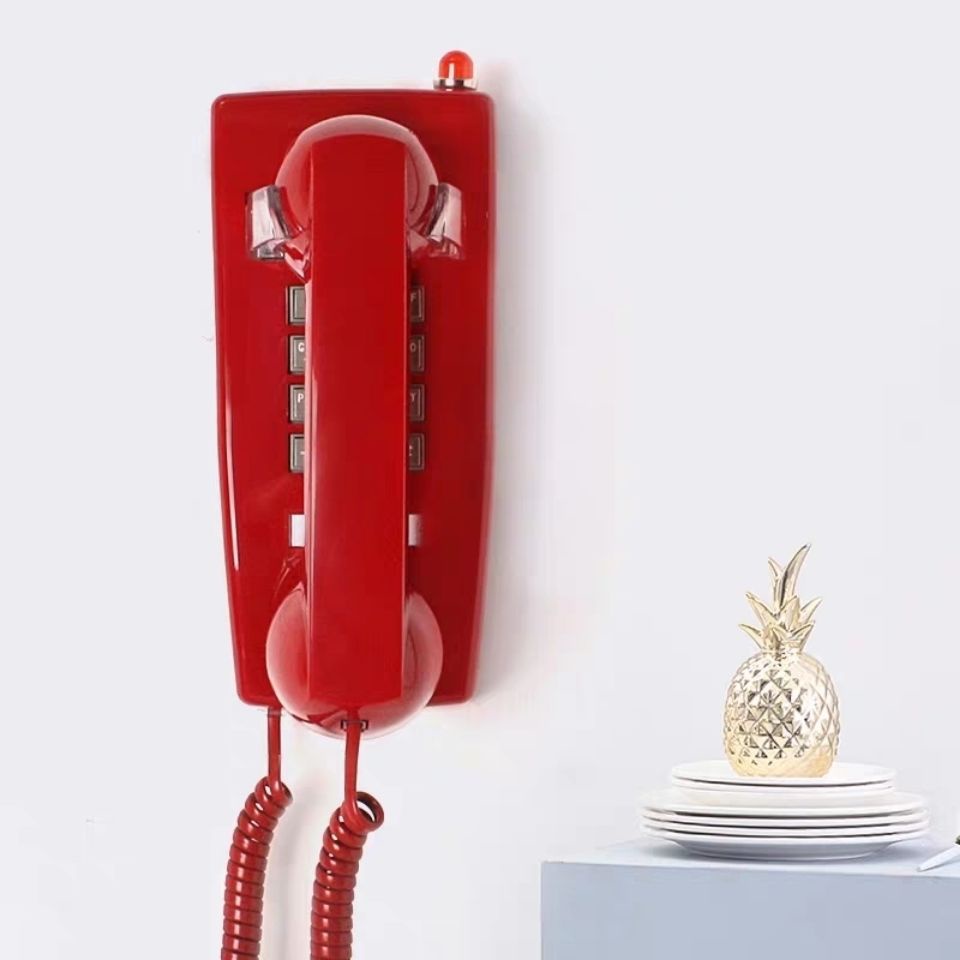 仿古壁掛電話機 金屬鈴聲老電話 古董老式掛機創意復古電話機