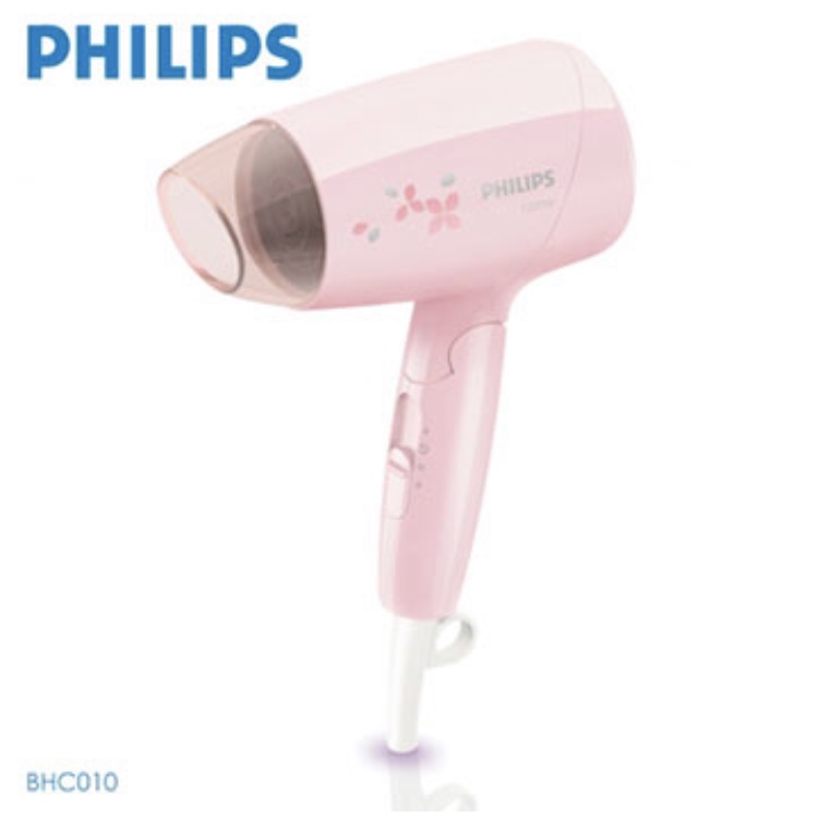 飛利浦 PHILIPS Mini時尚吹風機/折疊式/粉紅櫻花(BHC010)