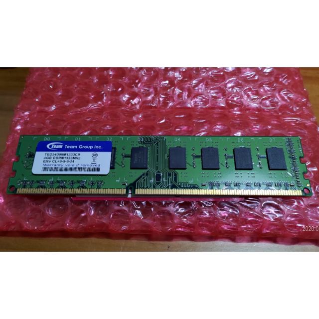 十銓 4G DDR3 1600 單面 記憶體。