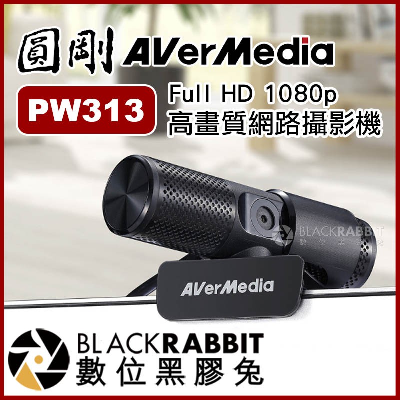 【 圓剛 AverMedia PW313 1080P 高畫質直播網路攝影機 】 數位黑膠兔