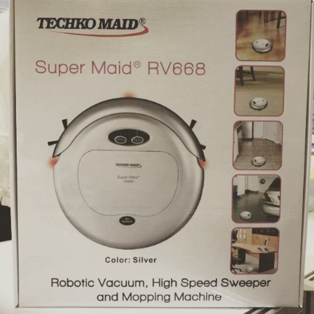 美國Techko Maid聰明管家 RV668四合一(掃地、刷地、吸塵、乾濕拖地)掃地機器人