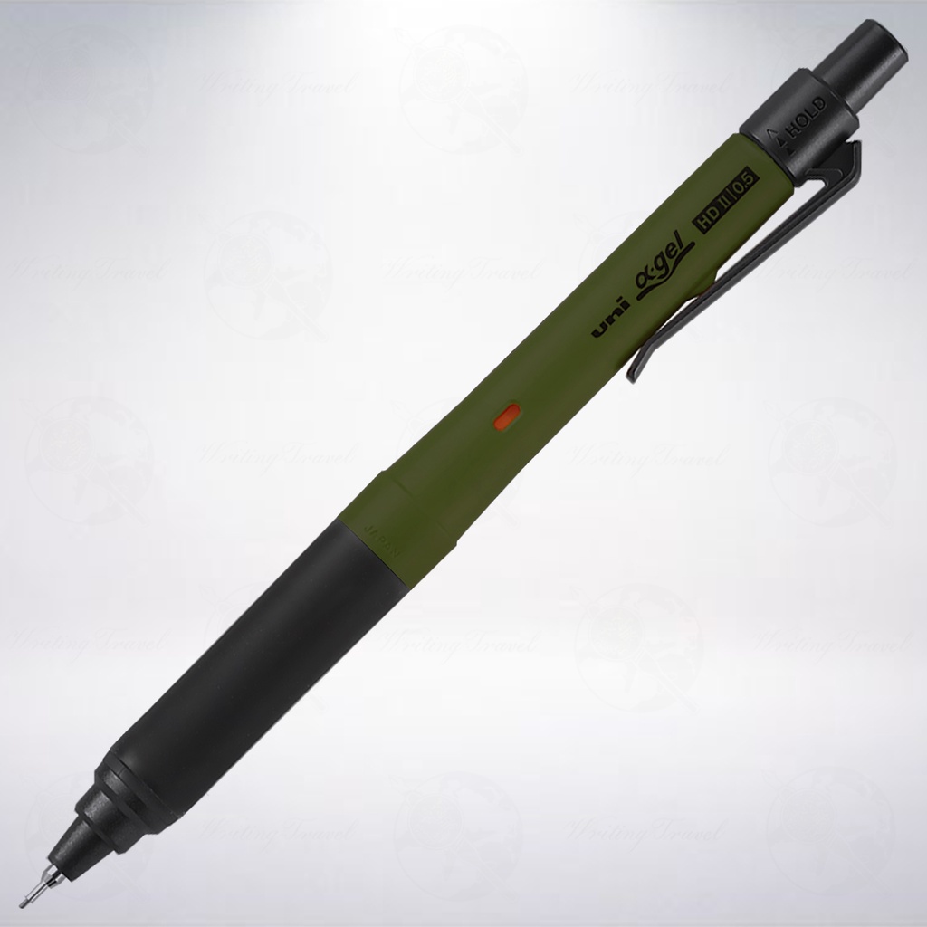 日本 三菱鉛筆 uni α-gel HDII SWITCH 0.5mm 雙模式自動鉛筆: 橄欖綠
