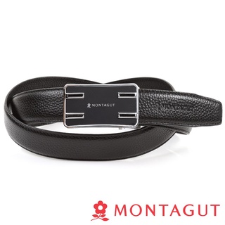 【MONTAGUT夢特嬌】時尚經典寬版自動扣皮帶A57M75706F黑色
