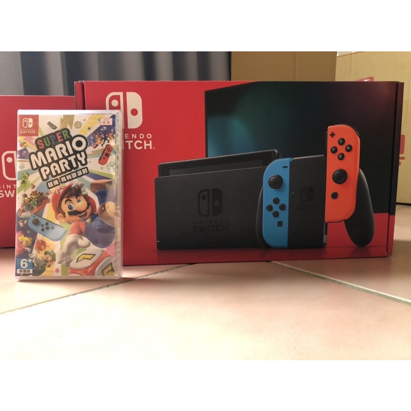 Nintendo 任天堂 Switch 紅藍主機 + 瑪利歐派對 中文版 超級瑪利歐派對 台灣公司貨 現貨