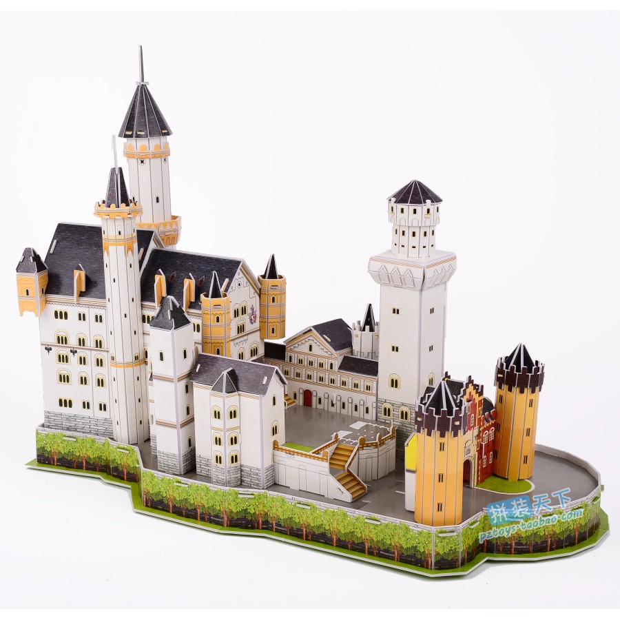 德國新天鵝城堡立體拼圖 diy拼裝模型3D紙模著名建筑益智玩具