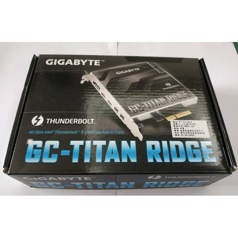 小豬的店鋪 技嘉 現貨 Gigabyte GC-TITAN RIDGE Intel Thunderbolt 3 擴充卡