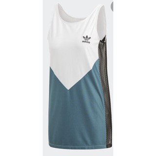 adidas Originals 愛迪達 短袖 女裝 白色 白綠 拼接 無袖 背心 運動背心