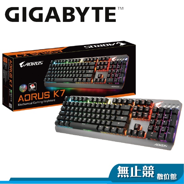 GIGABYTE 技嘉 AORUS K7 【免運】 機械鍵盤 有線 黑色 RGB 中文 櫻桃紅軸 兩年保固 鍵盤