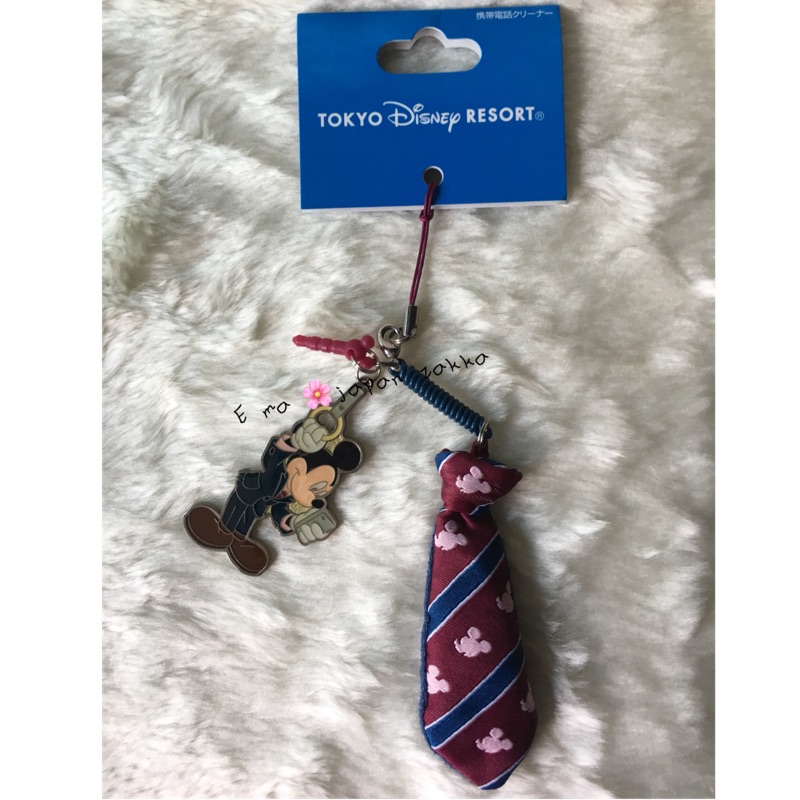 💖現貨💖日本 Disney RESORT 米奇 mickey  領帶 手機吊飾 耳機塞 螢幕擦