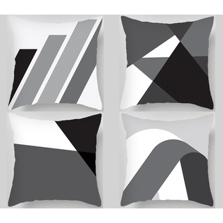 黑灰色枕套棉 40x40.45x45.50x50.60x60.70x70。 Raya 裝飾幾何沙發汽車枕套。床上用品加厚