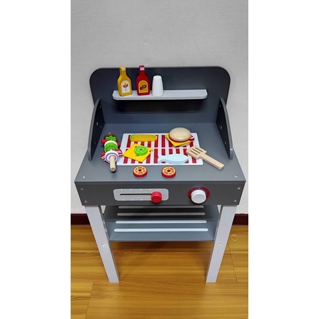 （全新）木製木質烤肉爐玩具組BBQ安全兒童玩具廚房玩具組