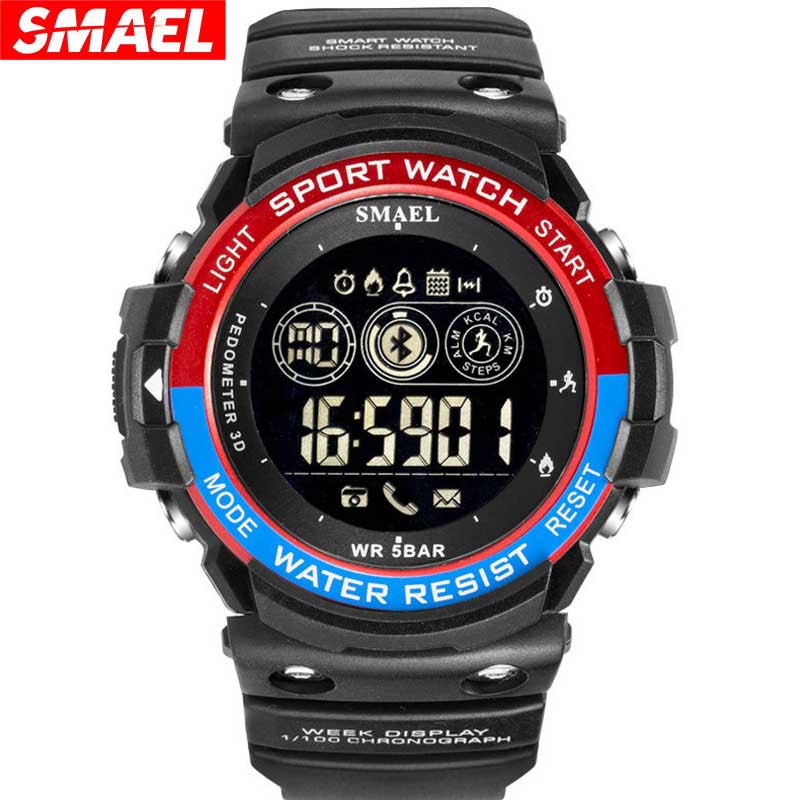 Smael1602 時尚品牌男士數字運動男士時鐘戶外時尚手錶 LED 顯示手錶計時碼表自動日期