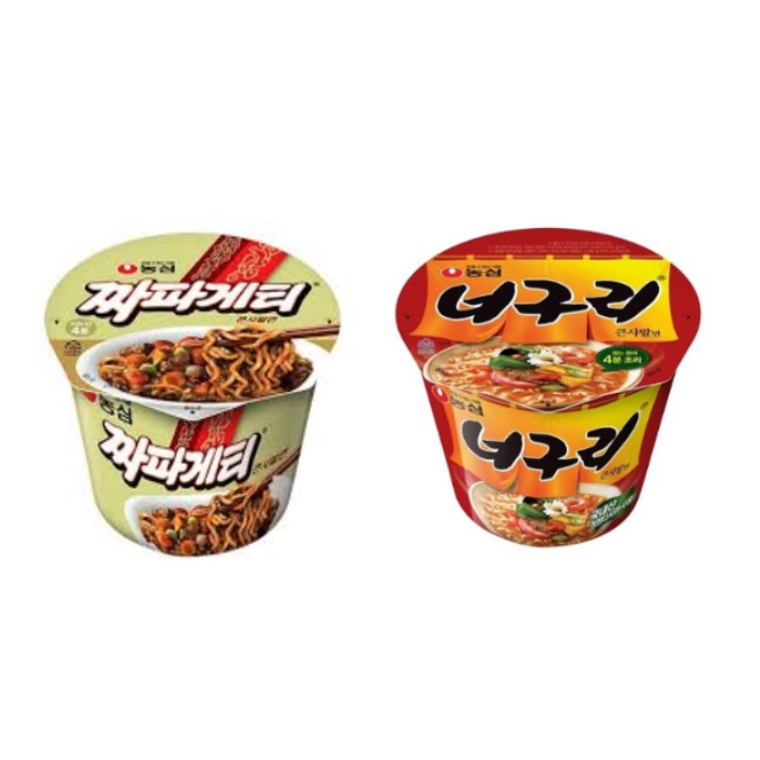 韓國 寄生上流 爆紅Chapaguri混和拉麵 (Chapaghetti醡醬風味麵+Neoguri小浣熊拉麵) 碗麵