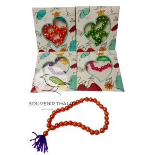 內容 100 件婚禮紀念品珍珠 Tasbih 33 個信封包裝,精美圖案