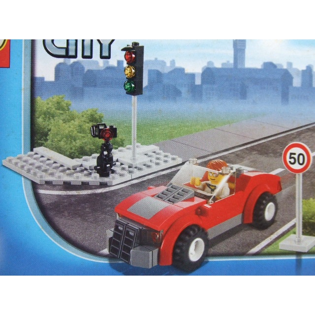 【積木2010】樂高 LEGO 紅色 跑車 + 人偶 + 測速槍 紅綠燈 場景 / 拆賣 3648