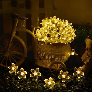 100led/50led/20led 太陽能桃花 櫻花燈串 造型戶外花朵彩燈 庭院花園 裝飾掛燈