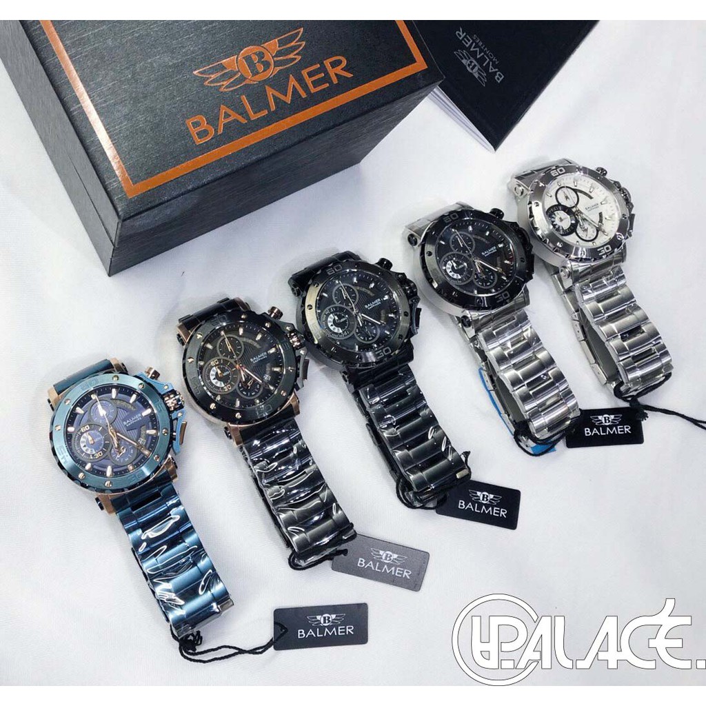 Palace 實體店面 現貨balmer賓馬7975 賓馬王系列三眼錶男錶白銀藍金黑金全黑 蝦皮購物