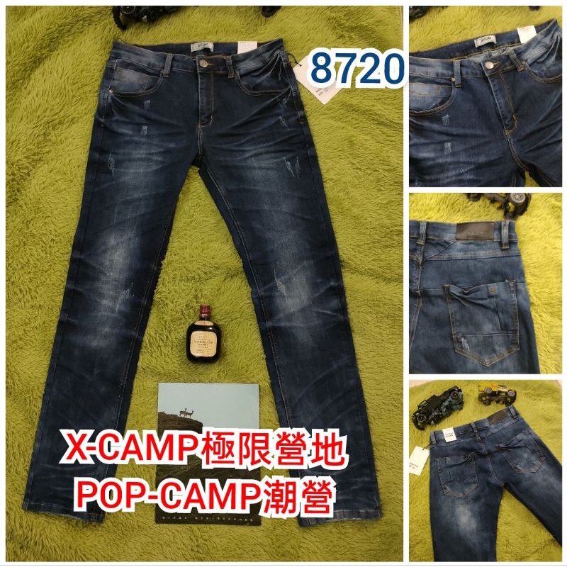 2022最新款，安得烈全國獨賣🚩POP-CAMP潮營姐妹品牌 #XCAMP極限營地 8720水洗刷色粗礦風牛仔褲😎