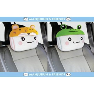 車之嚴選 cars go 汽車用品【PP-D0114】饅頭家族10吋可愛造型車用舒適頭頸枕 花豹/青蛙-兩種選擇