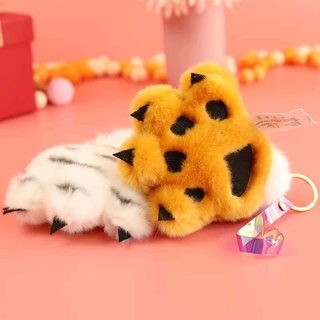 ✨特惠 💗日韓精品掛件 模擬老虎爪子毛絨玩具動物小掛件 豹子鑰匙扣 書包掛飾 玩偶