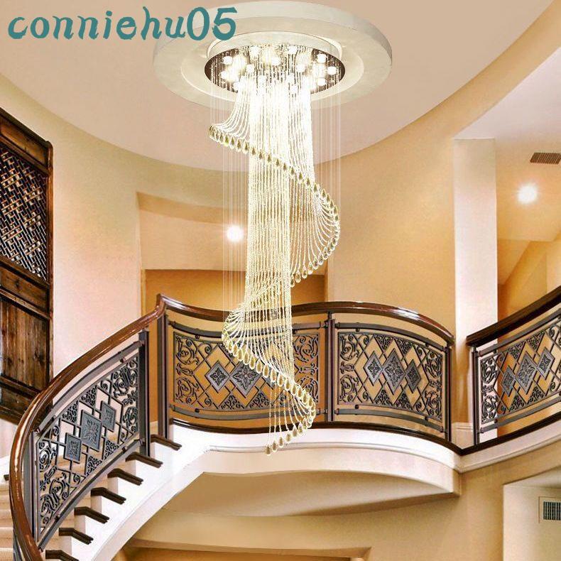 【熱銷新品】樓梯水晶吊燈新款LED現代簡約高檔樓梯燈復式樓別墅樓中樓旋轉燈精品#新款##免運#