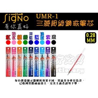 UMR-1 0.28mm 中性筆替芯 超細鋼珠筆芯 UNI 三菱 Alien玩文具