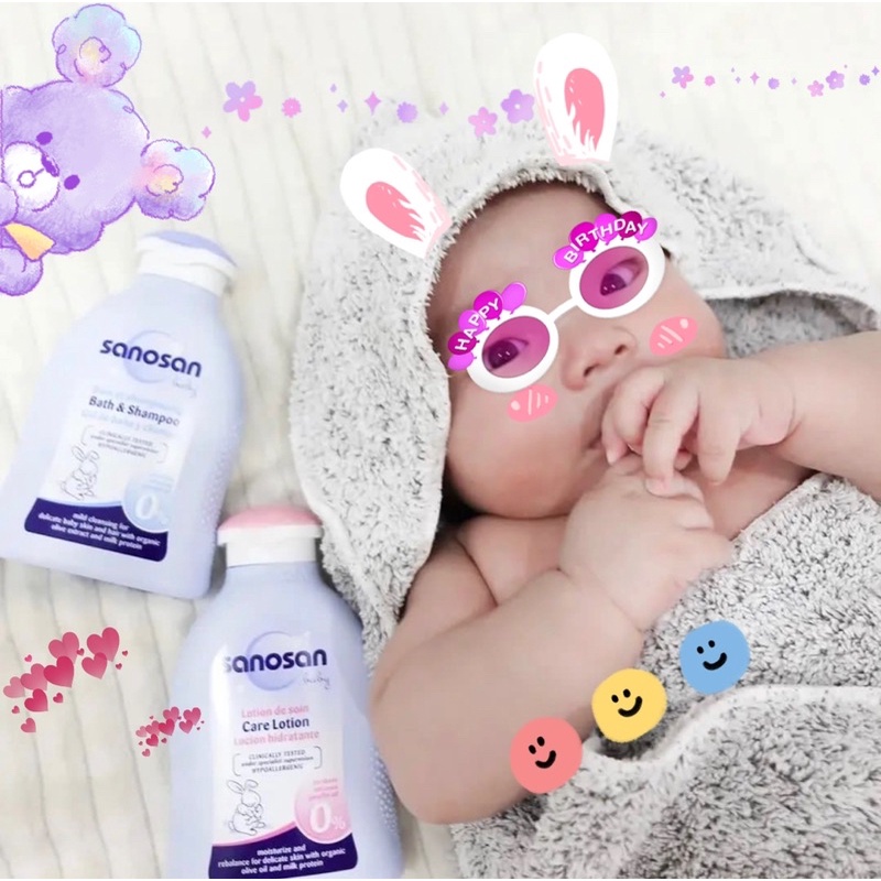 德國珊諾sanosan-baby嬰兒 兒童 洗髮沐浴保養100ml 禮盒 彌月 新生寶寶 低敏 不刺激 植物萃取 精華
