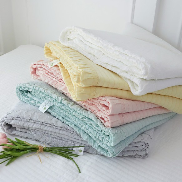 《waiyao》韓國代購 褶邊天絲被 夏季棉被 薄被 韓國棉被 棉被