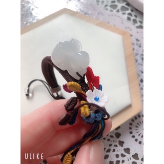 ♥ 𝒟.𝓈.緻玉晶靈 ♥ ｜🍀天然翡翠A貨🍀✨2.7冰糯種白翡翠白兔寶寶生肖兔子🐰花編織手環