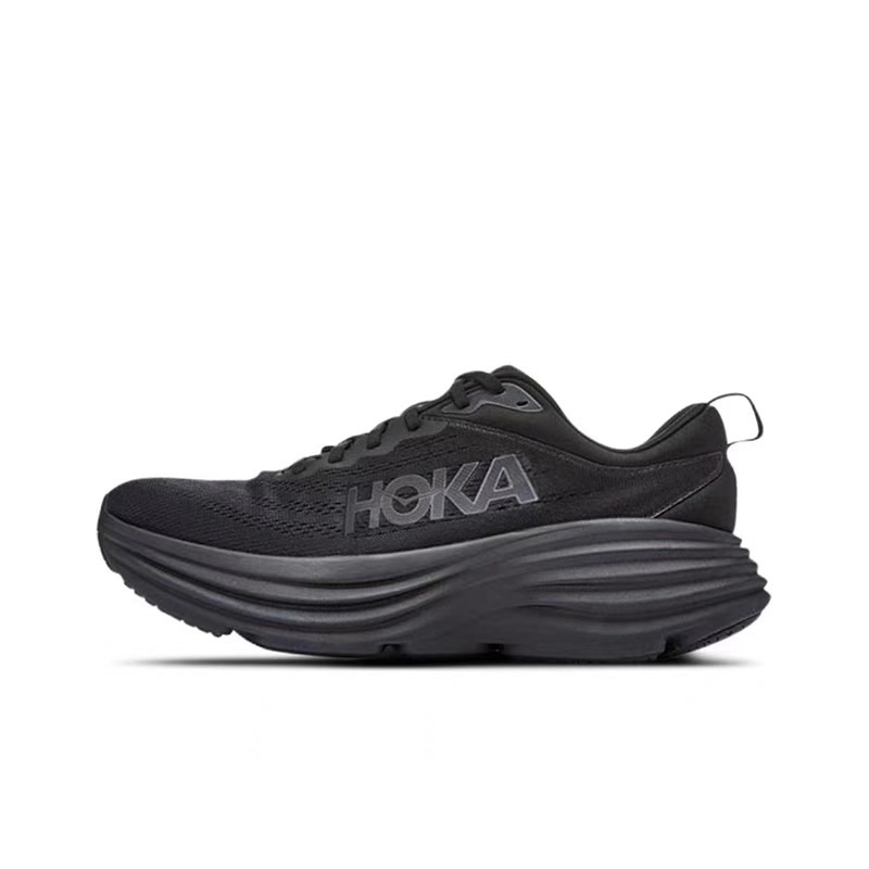 HOKA one one  男  女 Bondi 8 寬楦 路跑鞋 全黑 潮流路跑鞋 復古鞋 老爹鞋 工裝 跑步鞋 慢跑