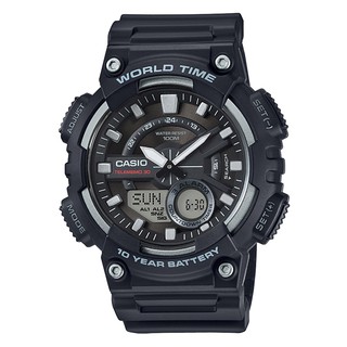 【CASIO】CASIO 10年電力 手錶 AEQ-110W-1A AEQ-110W防水100米 臺灣卡西歐保固一年
