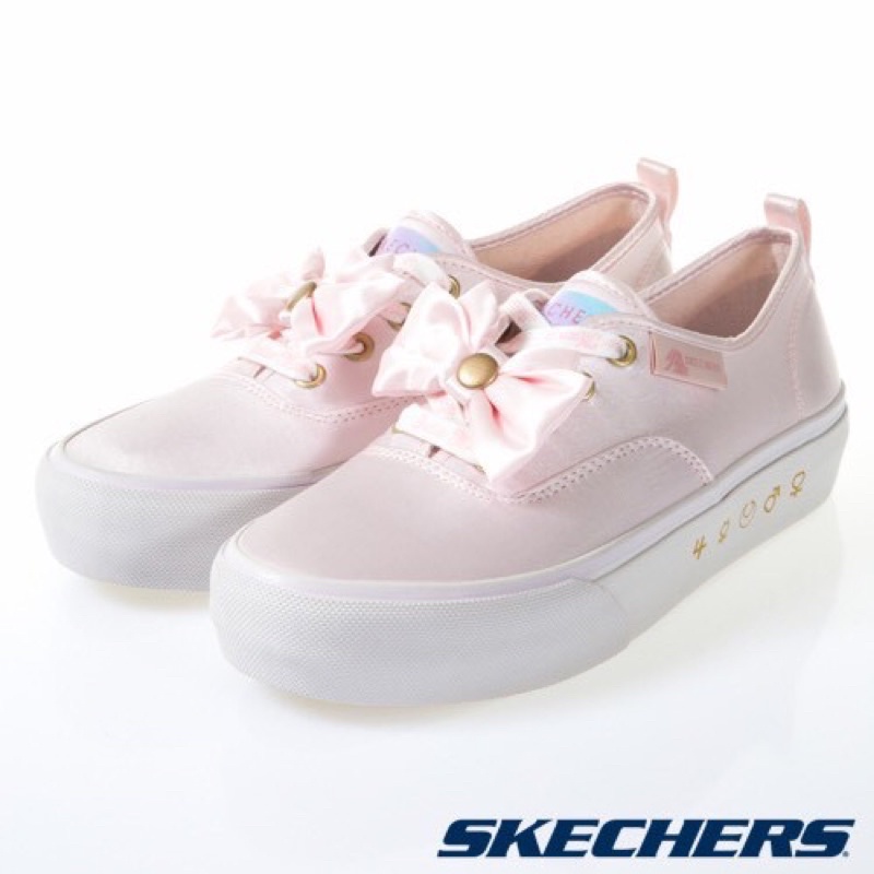 正版SKECHERS 美少女戰士聯名緞面蝴蝶結款/厚底鞋/休閒鞋/