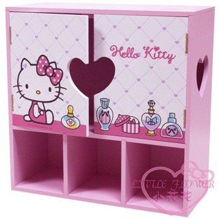 ♥小公主日本精品♥Hello Kitty粉紅拉門收納櫃坐姿香水罐收納小物置物櫃實用居家收納收藏必備12022106