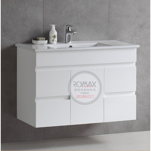 ROMAX TW45/RD100E 防水發泡板 浴櫃 + 臉盆 臉盆鋼烤浴櫃組 詢問另有優惠