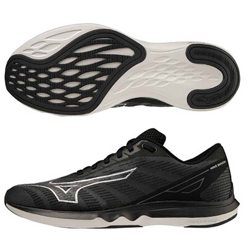 MIZUNO WAVE SHADOW 5 男鞋 慢跑 健走 3E寬楦 避震 透氣 黑【運動世界】J1GC212707