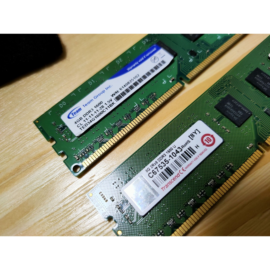 DDR3 1600 4G 8G 桌上型記憶體 Transcend 創見 雙面 十銓 TEAM