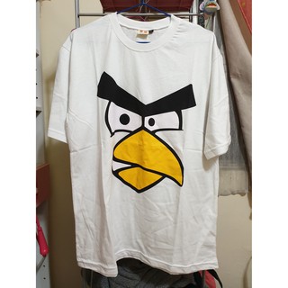 男 Angry Birds Toons 憤怒鳥 遊戲 圖案 運動 休閒 衣服 圓領 T恤 t-shirt 白色 ➯ XL