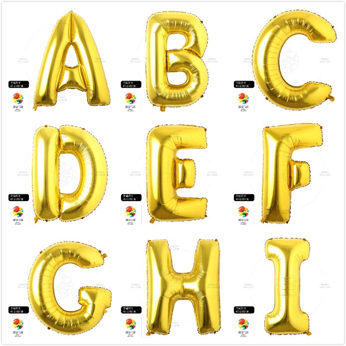40吋 金色 (A-Z) (0-9)字母 數字氣球 鋁箔氣球 派對用品 婚禮小物 生日派對 生日佈置 派對小物 派對佈置