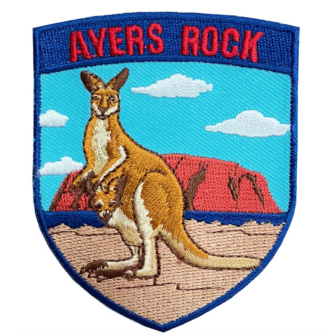 澳洲 烏盧魯 艾爾斯岩 袋鼠 布藝刺繡布章 貼布 布標 燙貼 徽章 肩章 識別章 背包貼