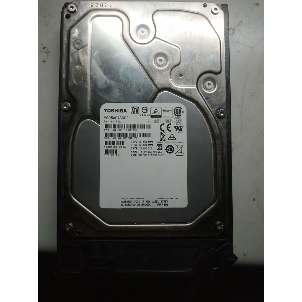 東芝 Toshiba MG05ACA600E 128M 7200RPM SATA3 6TB 3.5吋企業級硬碟