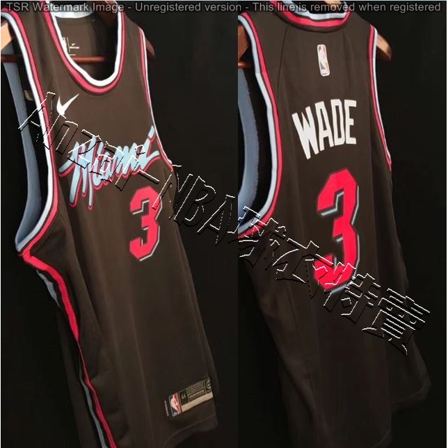 AnzaiNBA-球衣 19年全新賽季Miami Heat 邁阿密熱火隊 WADE 城市版黑色球衣-全隊都有