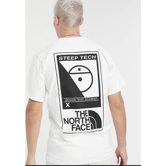 the north face steep tech 陰陽短T 厚磅款